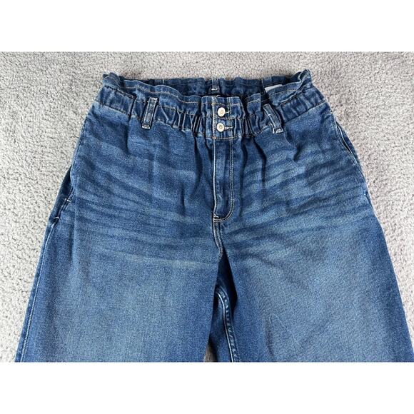 Hollister Jeans Womens 13R (31 x 27) Blue Denim Paperbag Ultra High Rise Mom - Picture 2 of 13
